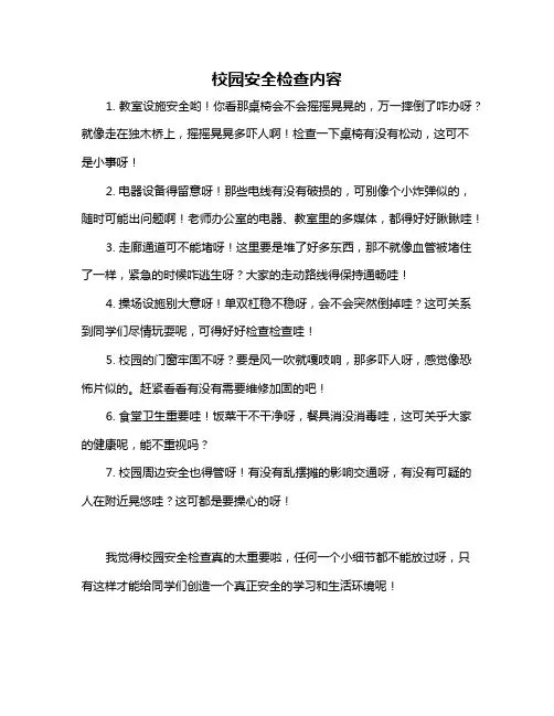 校园安全检查内容