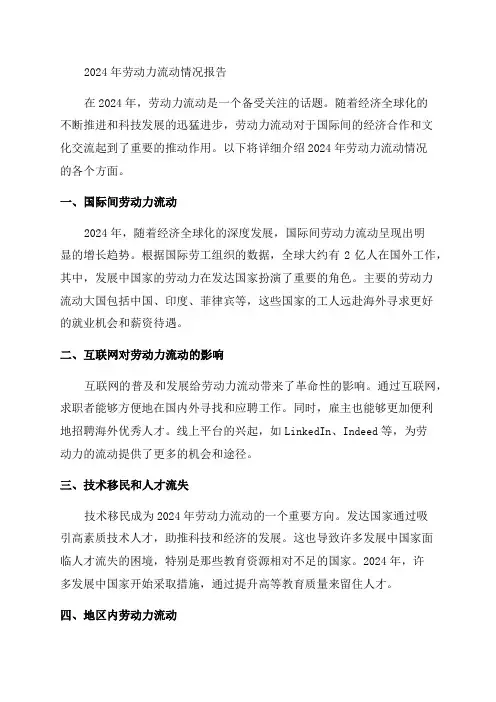 2024年劳动力流动情况的报告