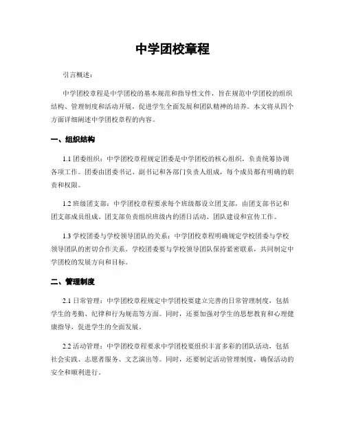 中学团校章程