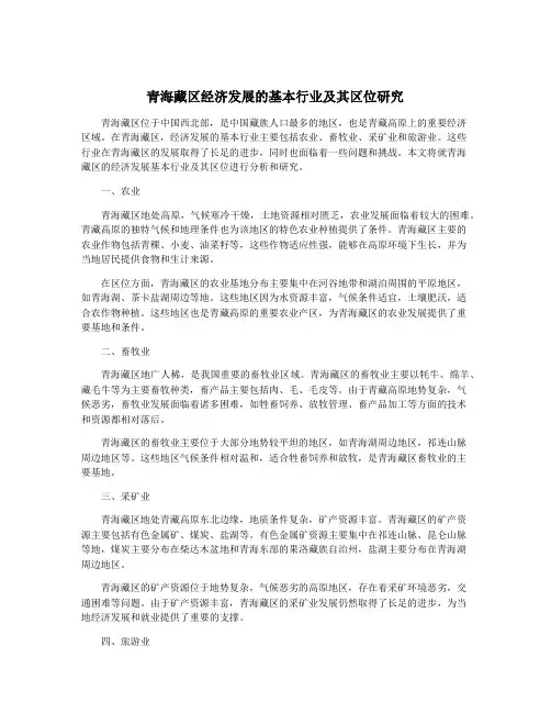 青海藏区经济发展的基本行业及其区位研究