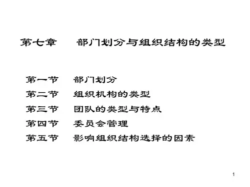部门划分与组织结构的类型