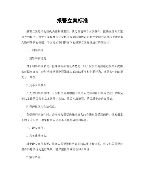 报警立案标准