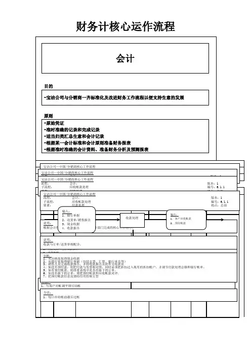 宝洁财务核心运作流程流程