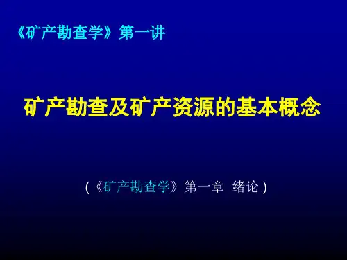 勘查学1(矿产勘查及矿产资源)精品PPT课件