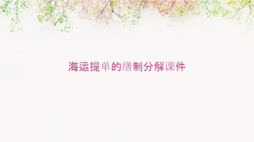 海运提单的缮制分解课件