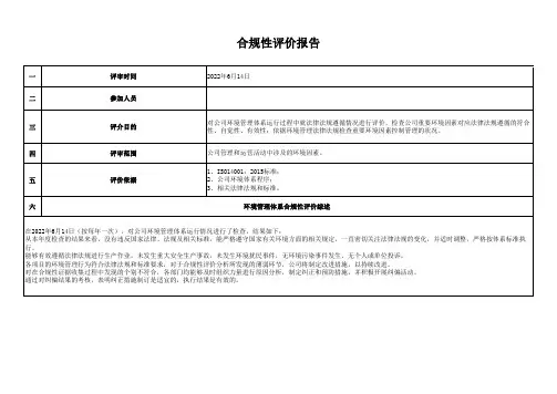 合规性评价报告