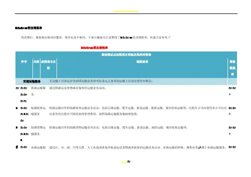 营改增税率表