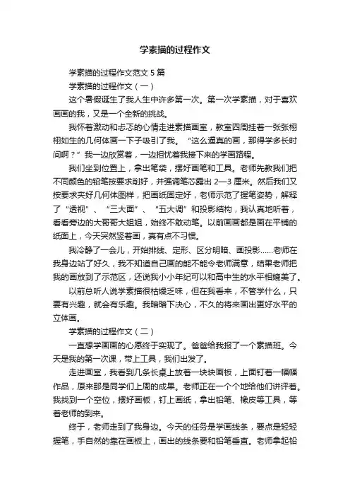 学素描的过程作文范文5篇