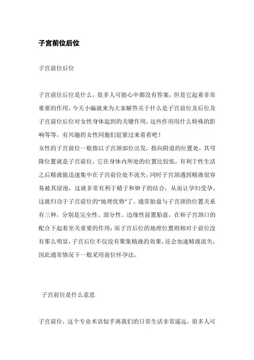 子宫前位后位