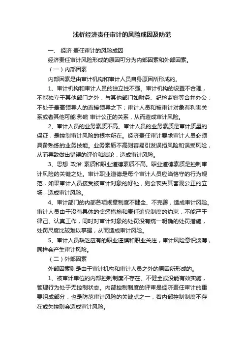 浅析经济责任审计的风险成因及防范
