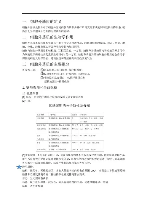 医学细胞生物学之细胞外基质及其与细胞的相互作用