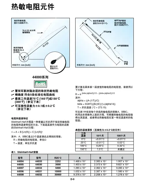 美国欧米茄omega热敏电阻元件