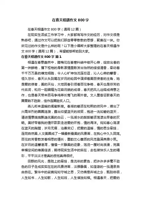 在春天相遇作文800字（通用12篇）