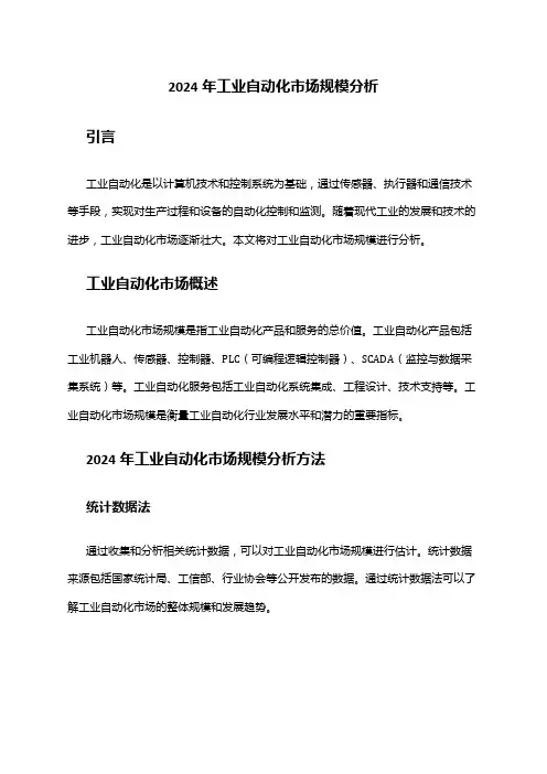 2024年工业自动化市场规模分析