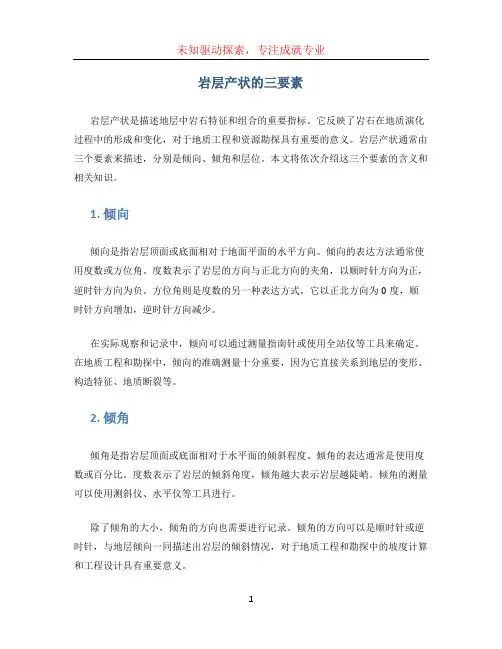 岩层产状的三要素