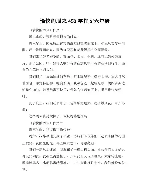 愉快的周末450字作文六年级