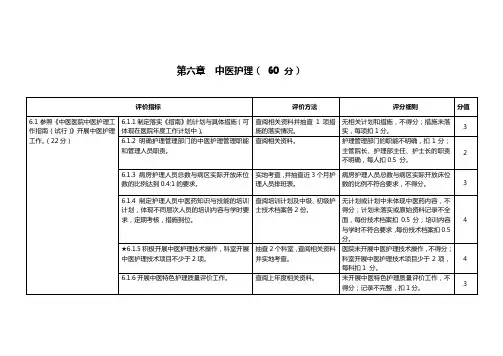 二级中医院评审护理部分