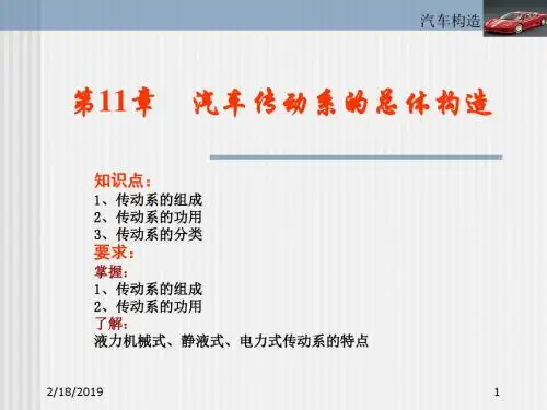 汽车构造课件11汽车传动系统总成精品名师资料