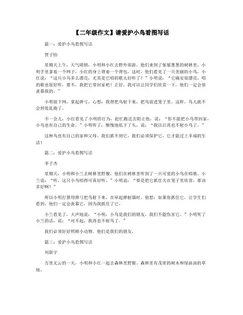 【二年级作文】请爱护小鸟看图写话