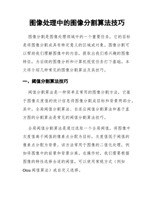 图像处理中的图像分割算法技巧