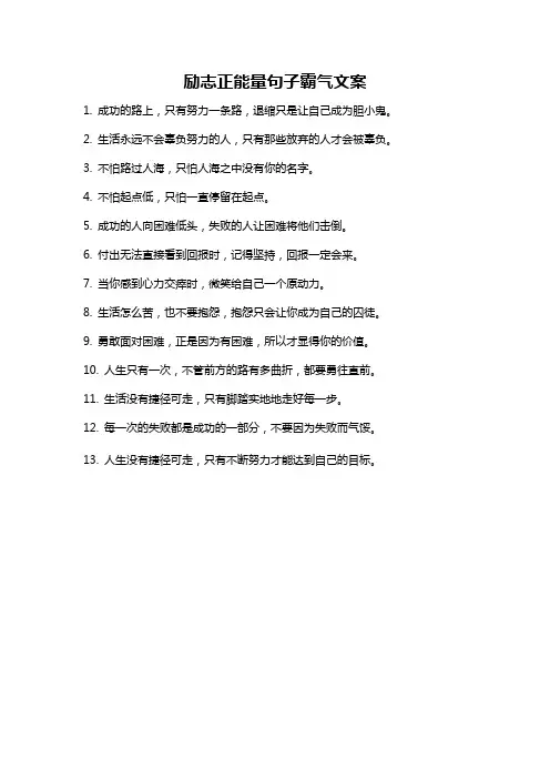 励志正能量句子霸气文案