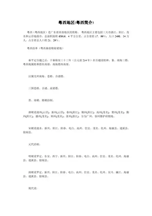 粤西地区(粤西简介)
