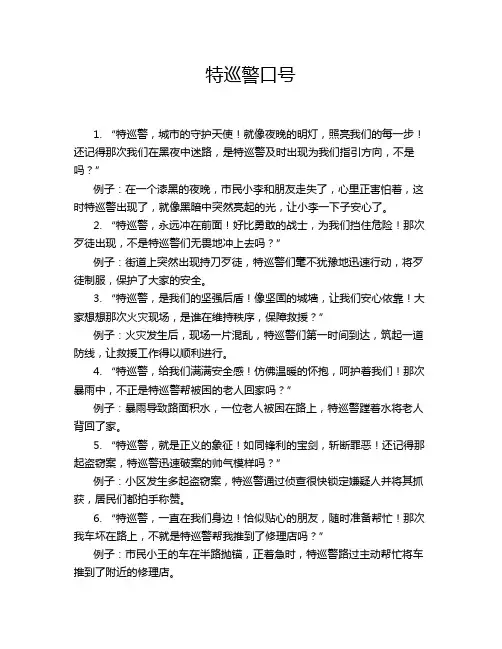 特巡警口号