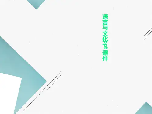 语言与文化ppt课件
