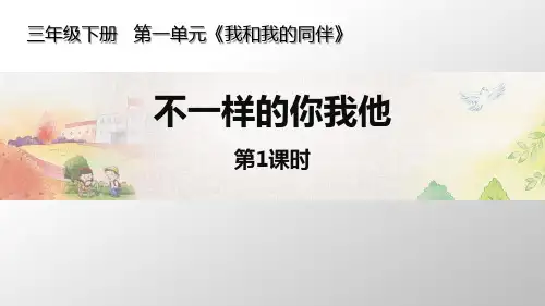 《不一样的你我他》PPT课件(第1课时)