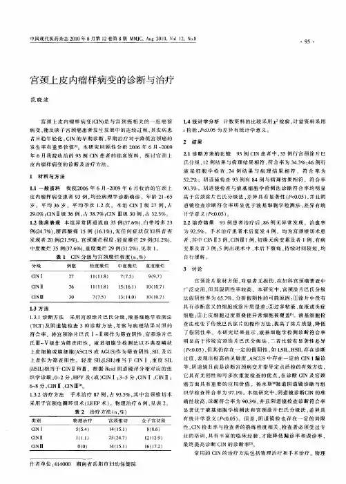 宫颈上皮内瘤样病变的诊断与治疗