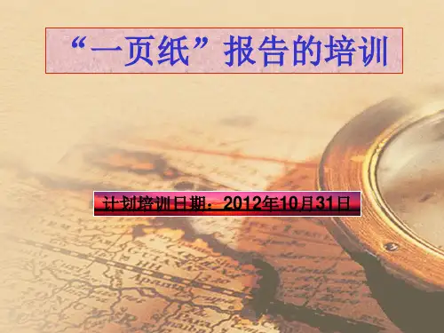 一页纸报告ppt课件