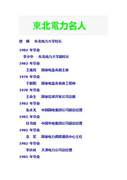 东北电力名人