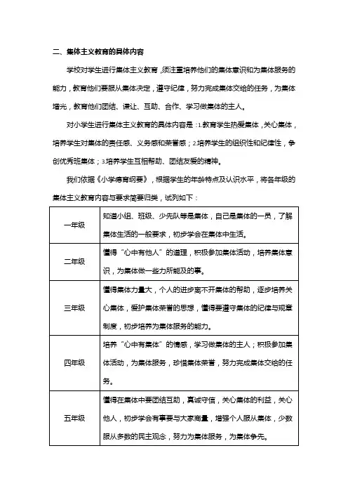 集体主义教育的具体内容 Word 文档 (5)