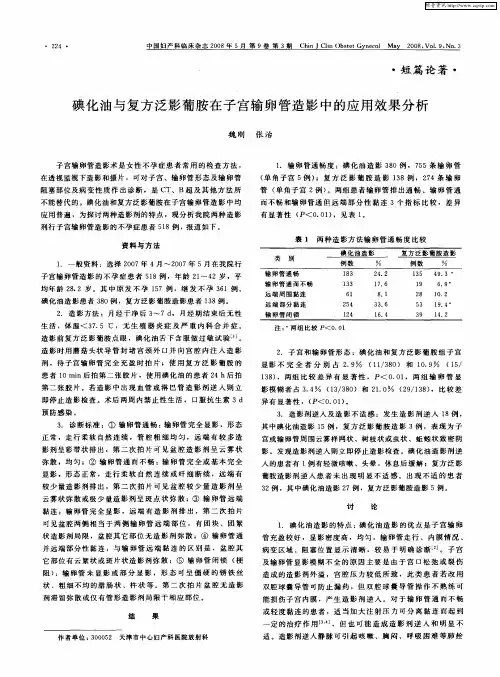 碘化油与复方泛影葡胺在子宫输卵管造影中的应用效果分析