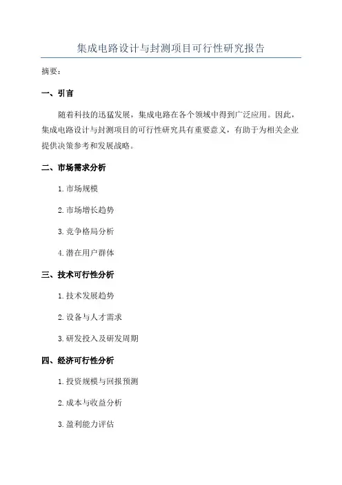 集成电路设计与封测项目可行性研究报告