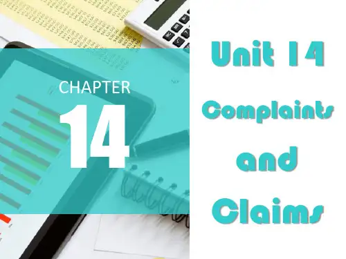 Unit 14 Complaints and Claims《外贸英语函电》PPT课件