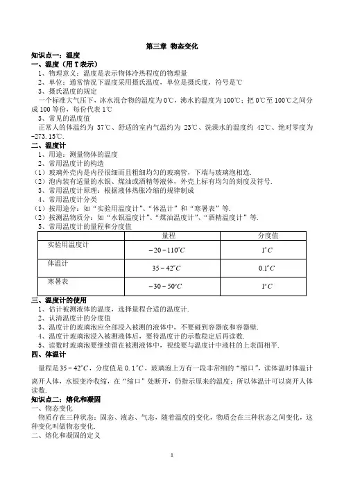 2023人教版物理热学部分知识总结