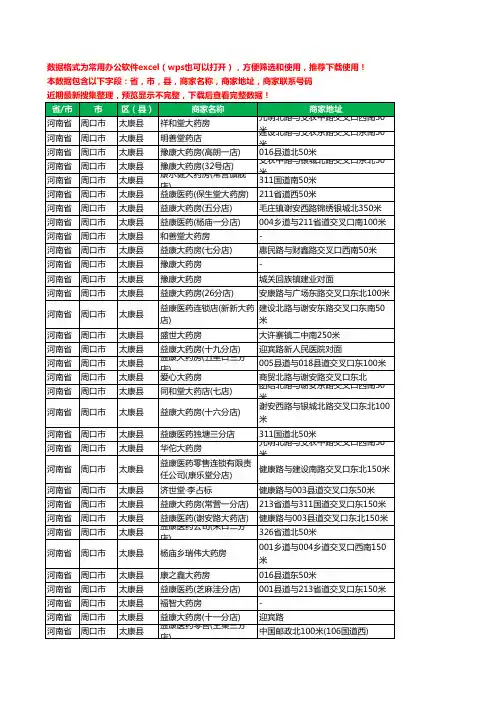 2020新版河南省周口市太康县药工商企业公司商家名录名单黄页联系电话号码地址大全228家