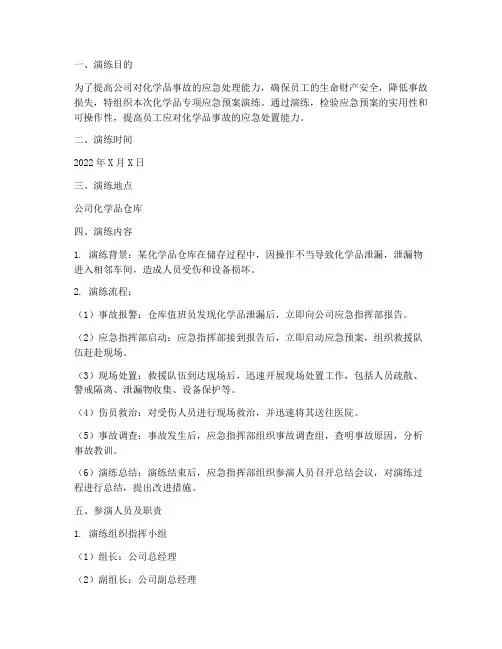 化学品专项应急预案演练