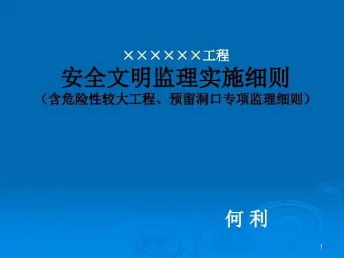 建筑施工工程 监理实施细则  安全文明监理实施细则