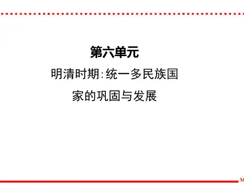 中国古代史专题复习之专题06 明清时期：统一多民族国家的巩固与发展