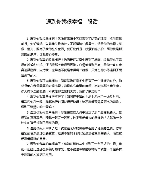 遇到你我很幸福一段话