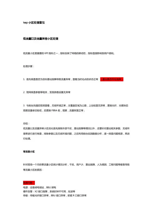 诺基亚LTE top小区处理意见