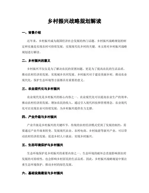 乡村振兴战略规划解读