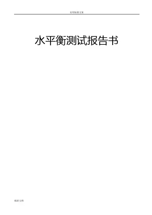 水平衡测试报告材料书