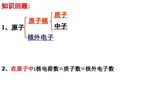 化学鲁教版九年级上册第二单元 第三节原子的构成 第二课时PPT课件