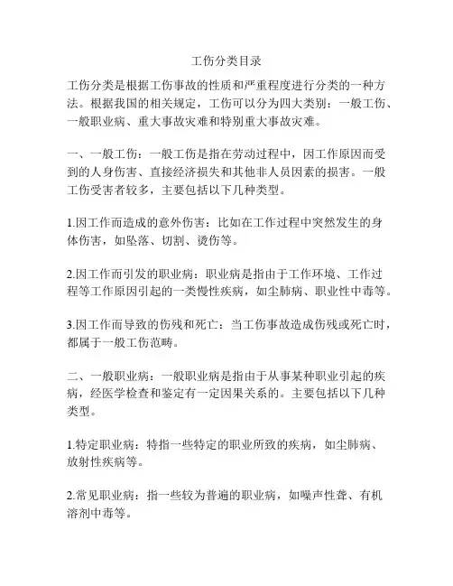 工伤分类目录
