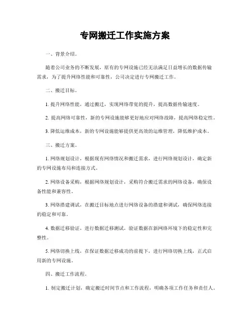 专网搬迁工作实施方案