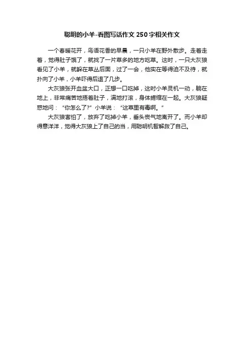 聪明的小羊-看图写话作文250字相关作文