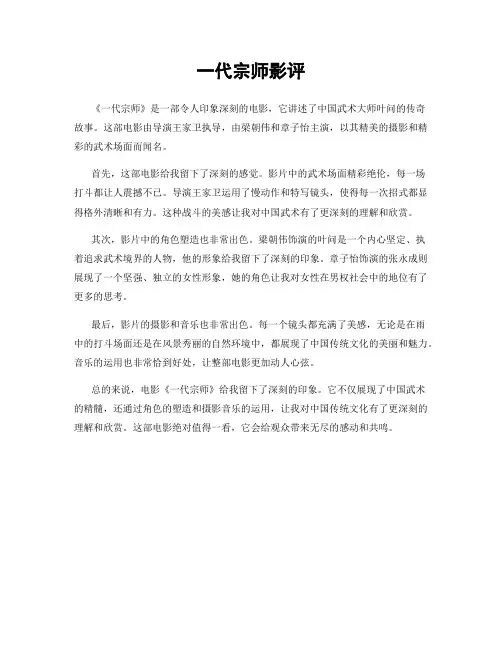 一代宗师影评